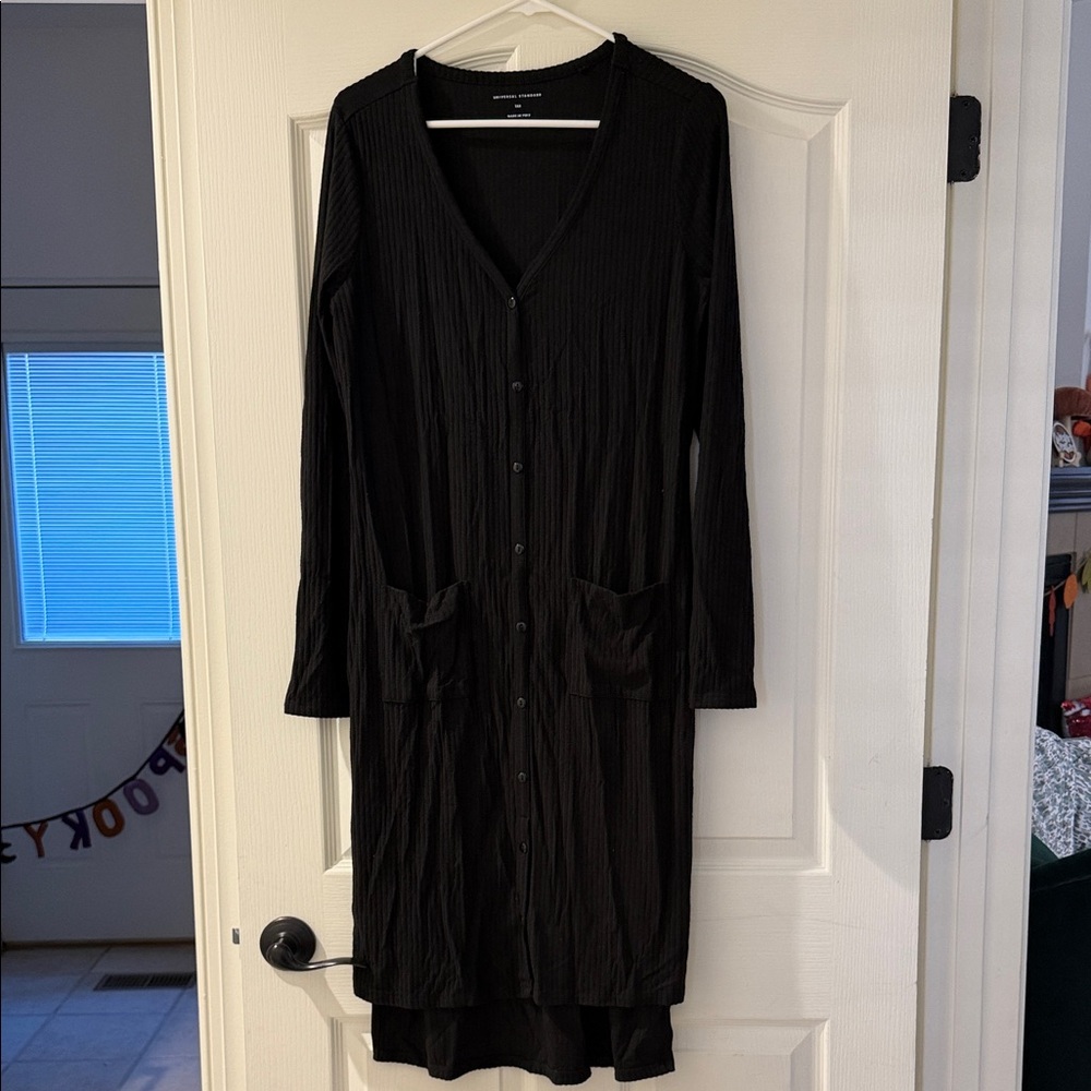 Universal standard jersey stretch dress long sleeve black 2XS